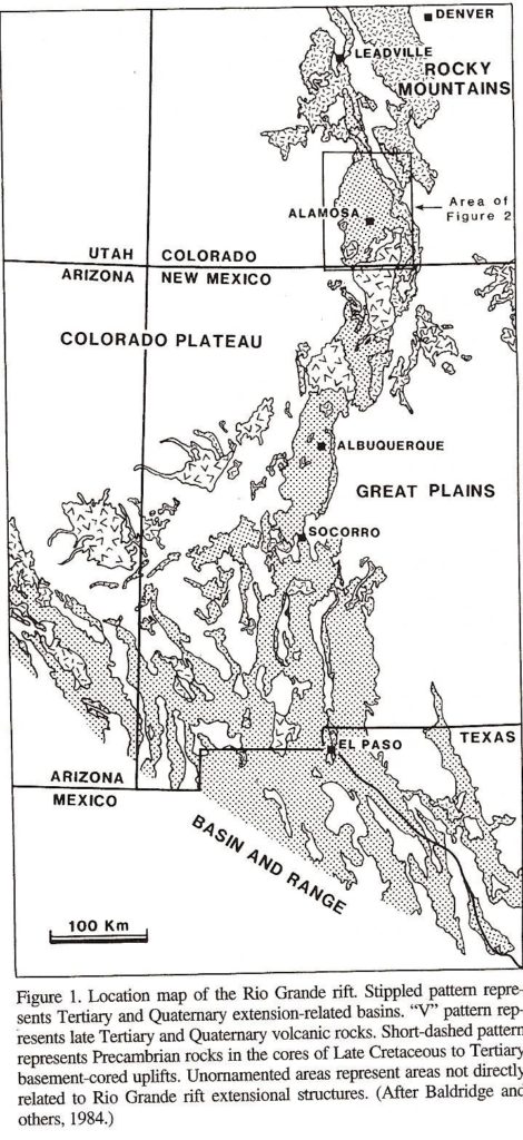 Figure 1. San Luis Valley and Rio Grande Rift