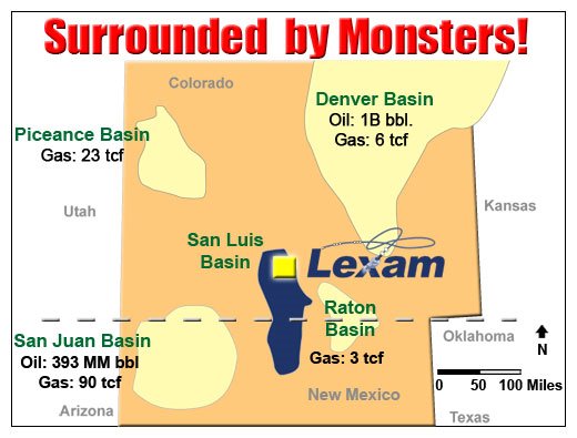 Figure 1. Map of major gas producing basins in southern Colorado